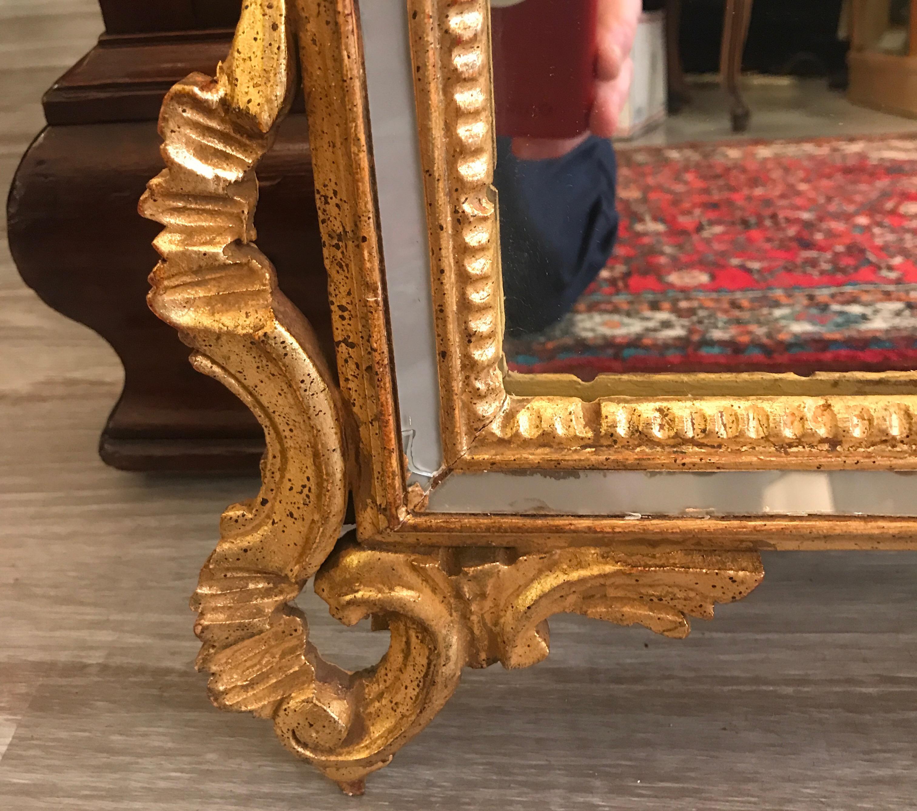 French Louis XV Style Giltwood Mirror 3
