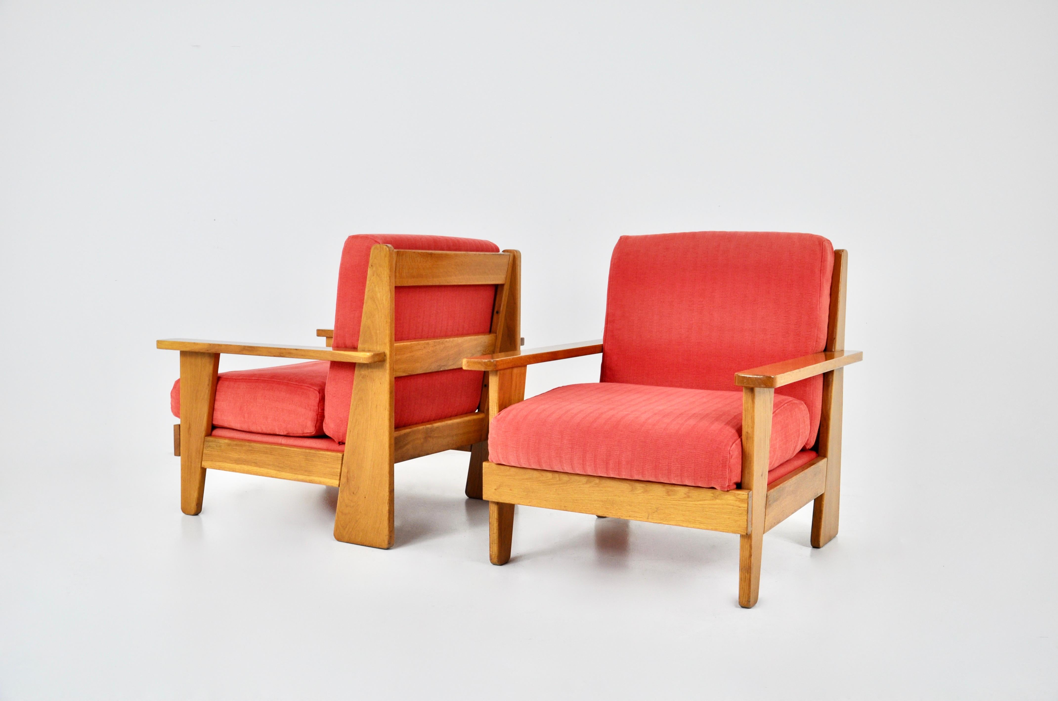 Mid-Century Modern French Lounge chairs , 1960S, set of 2 For Sale