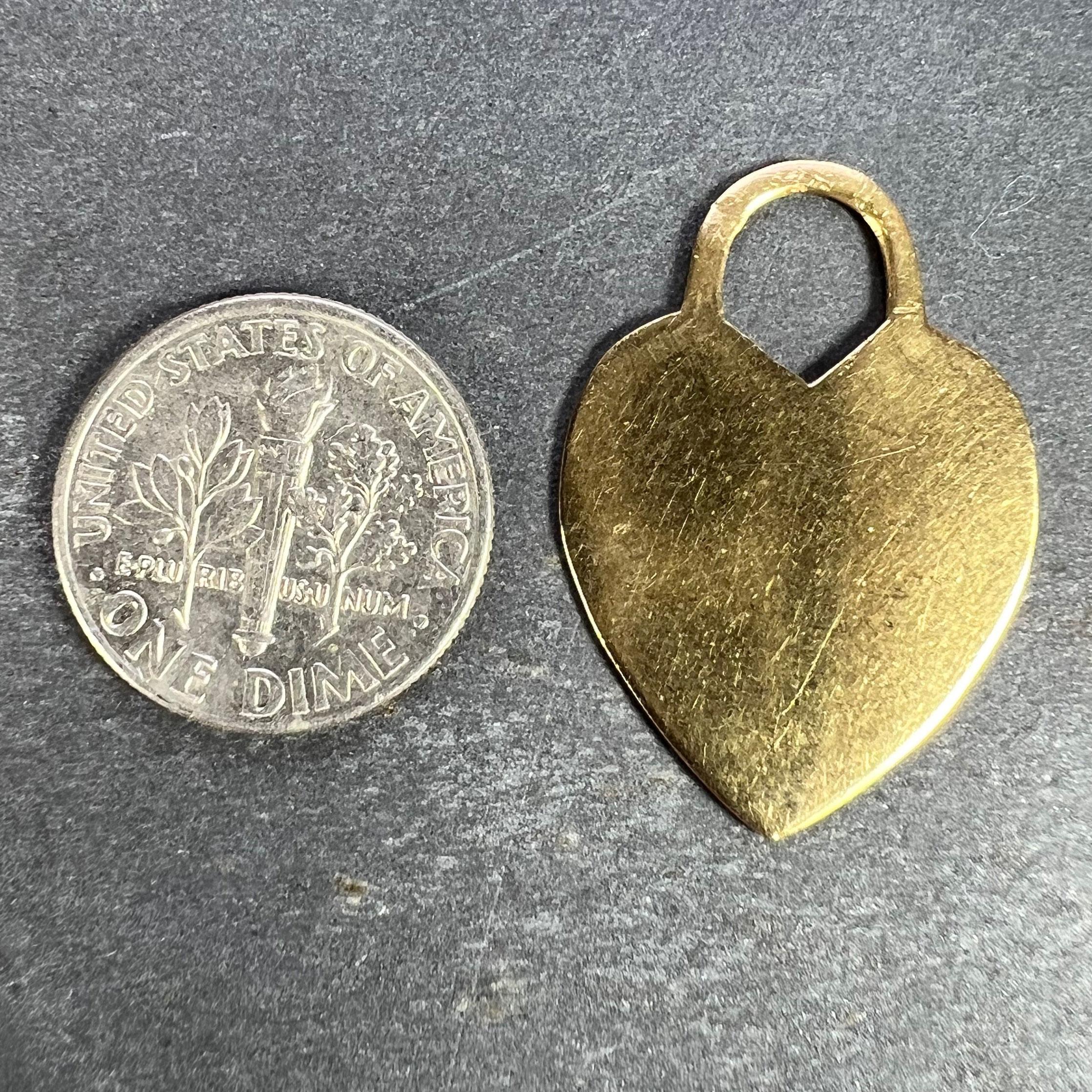 French Love Heart 18K Yellow Gold Pendant 7