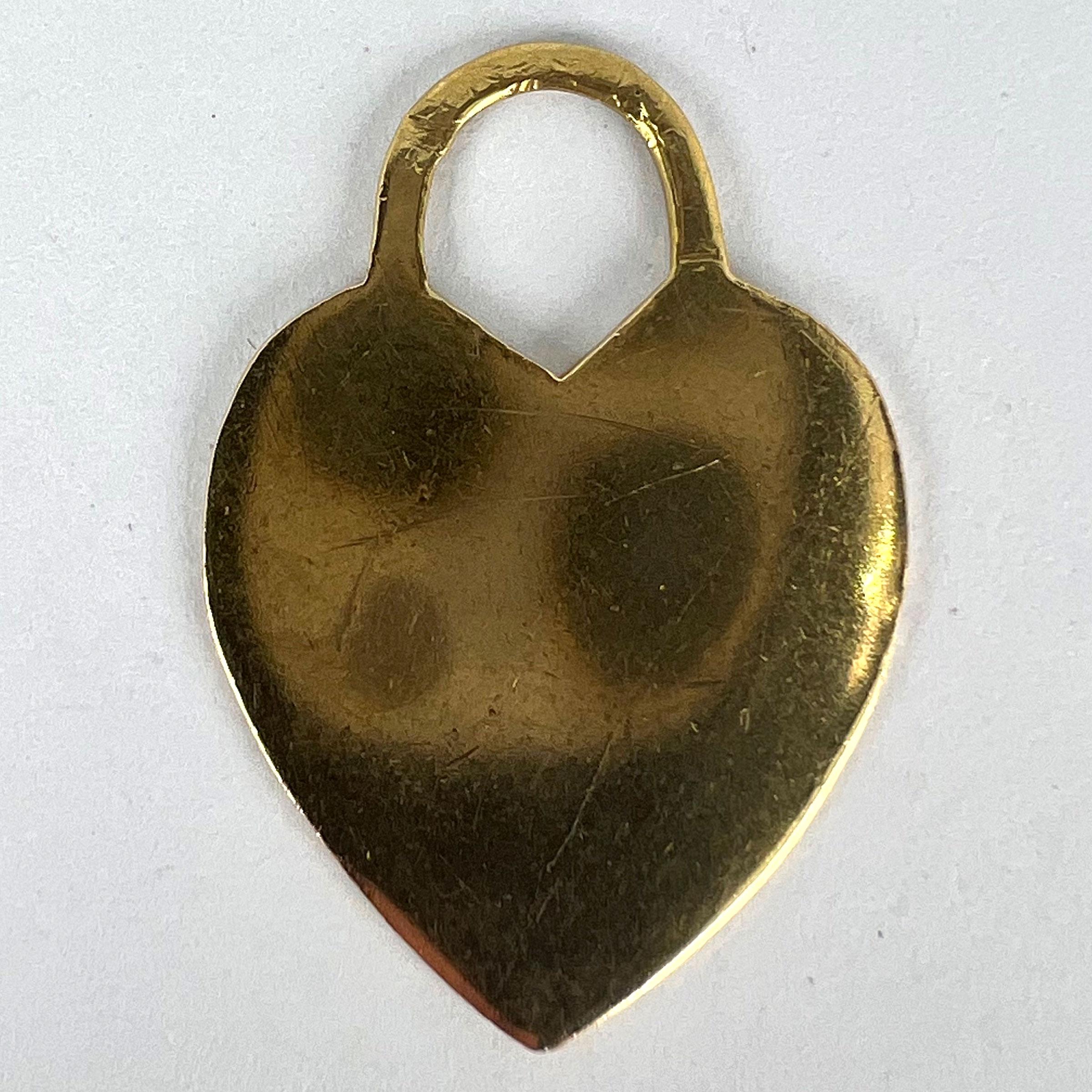 French Love Heart 18K Yellow Gold Pendant 8