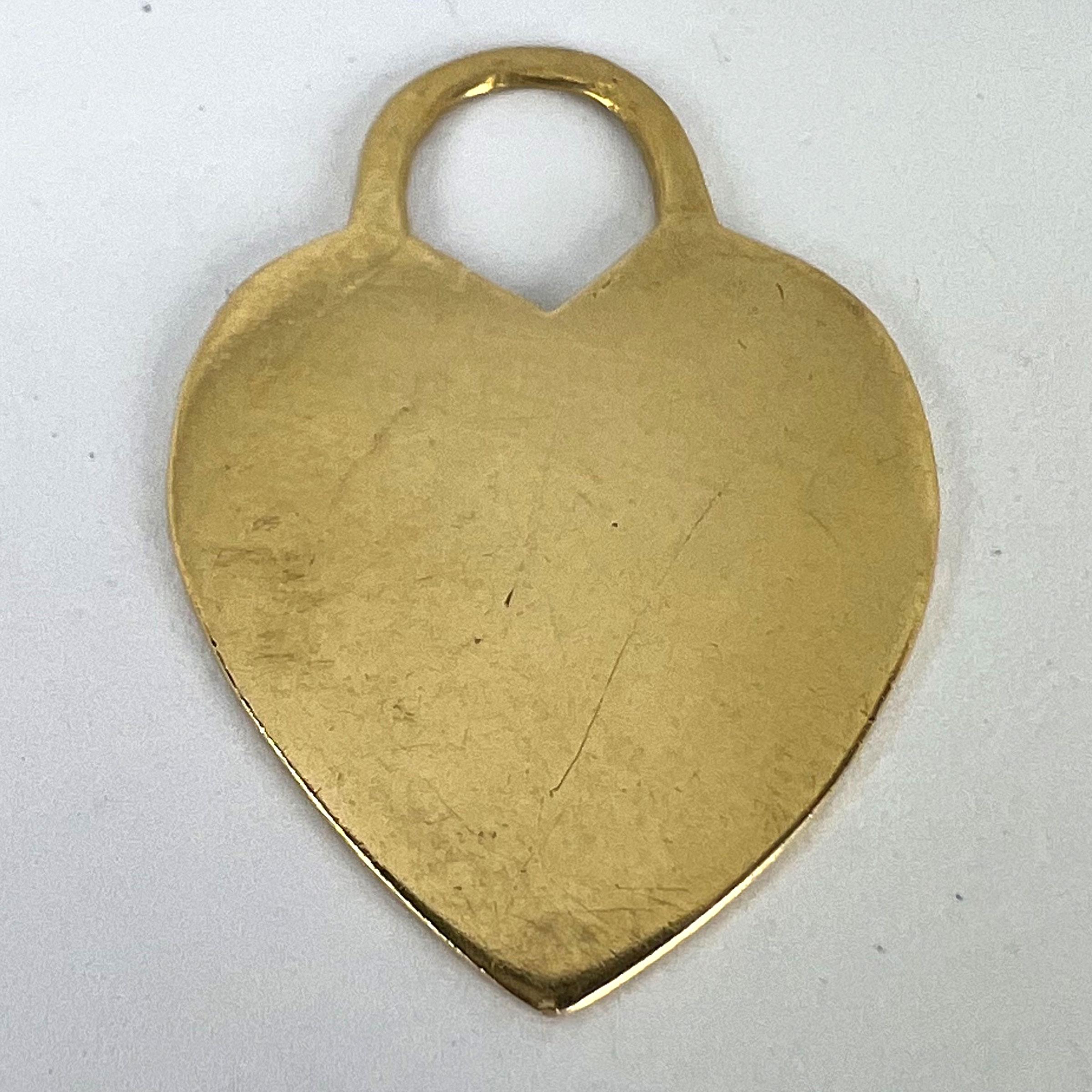 French Love Heart 18K Yellow Gold Pendant 9