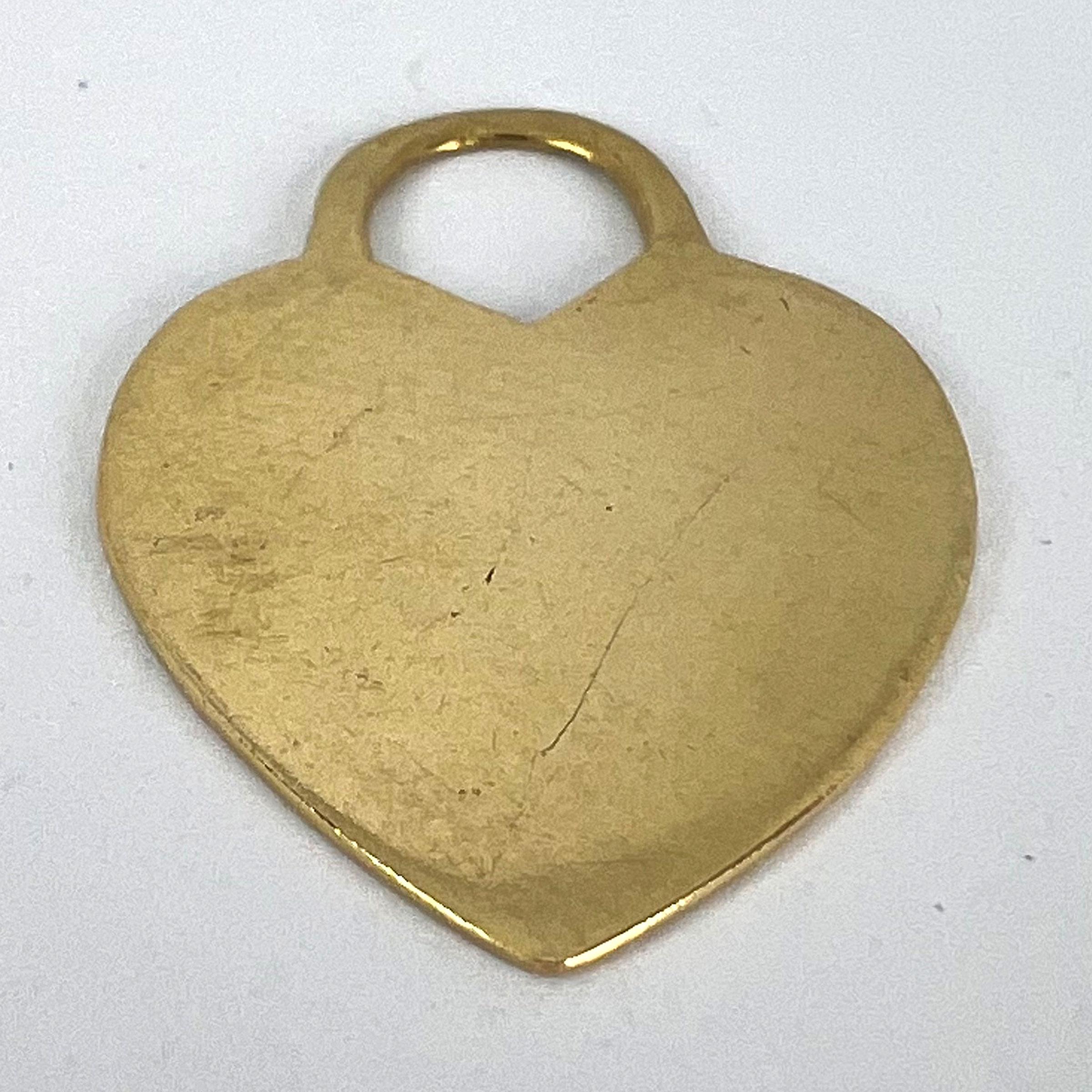 French Love Heart 18K Yellow Gold Pendant 10