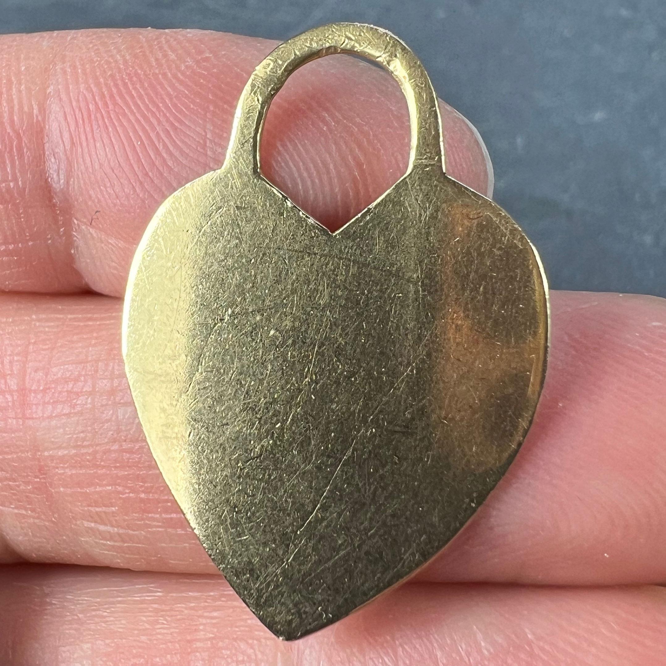 French Love Heart 18K Yellow Gold Pendant 1