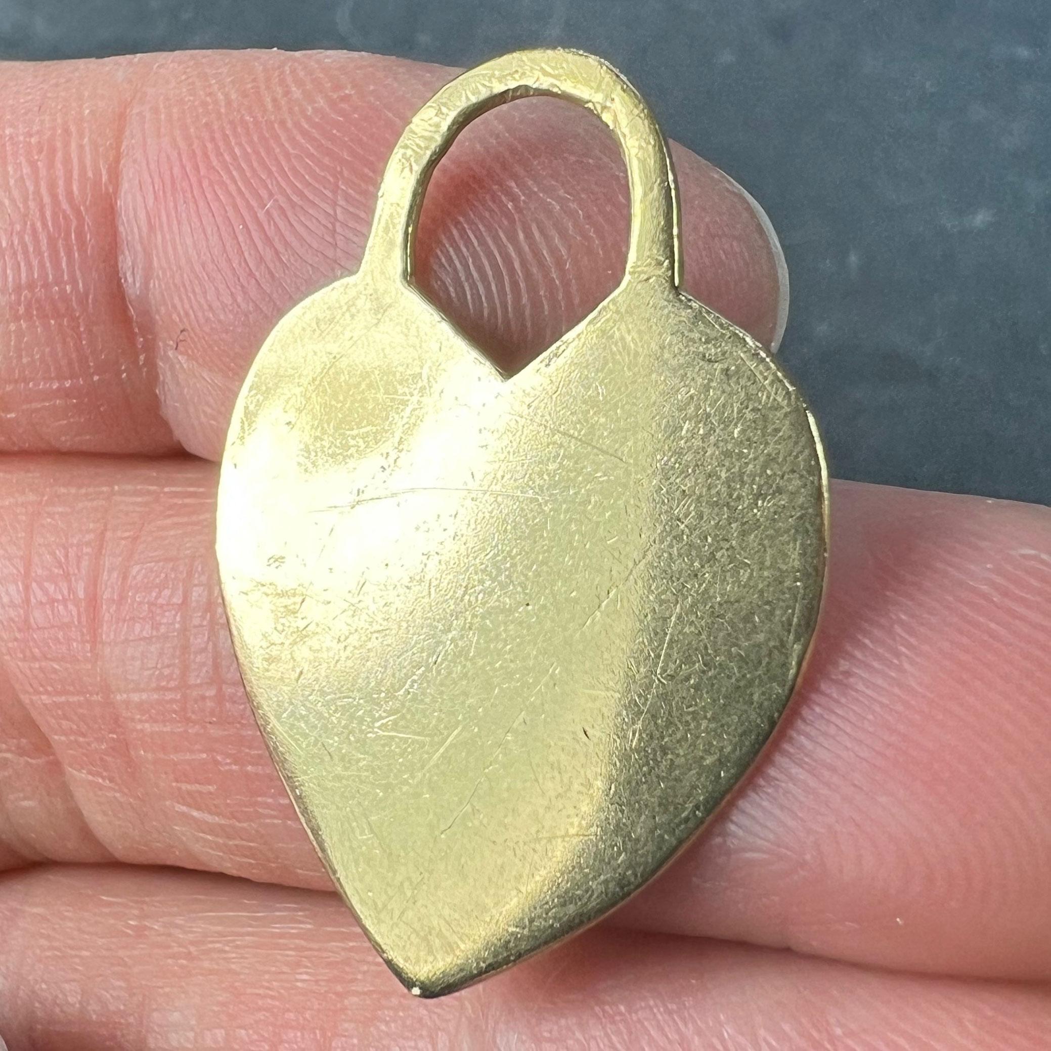 French Love Heart 18K Yellow Gold Pendant 2