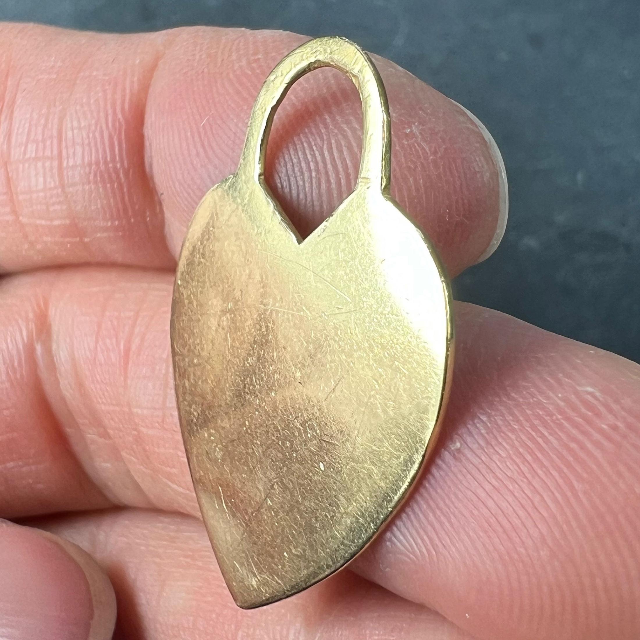 French Love Heart 18K Yellow Gold Pendant 3