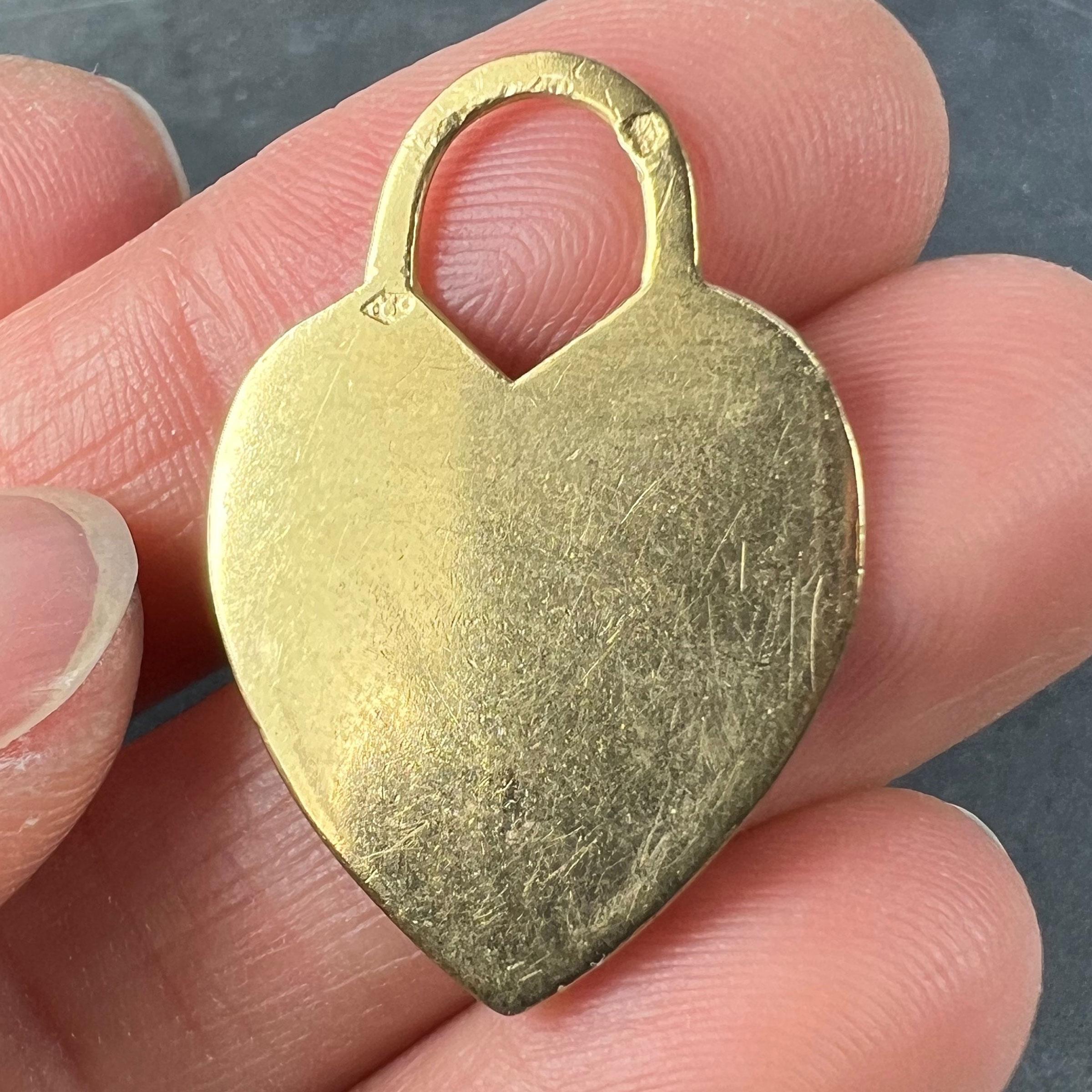 French Love Heart 18K Yellow Gold Pendant 5