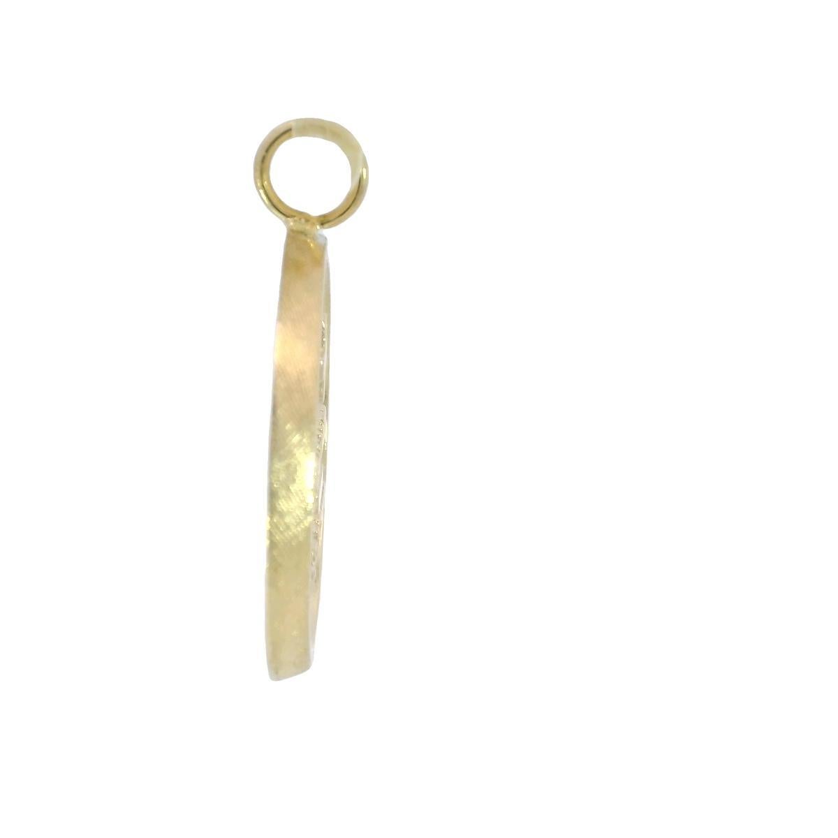 French Love Poem Pendant in 14K Yellow Gold 