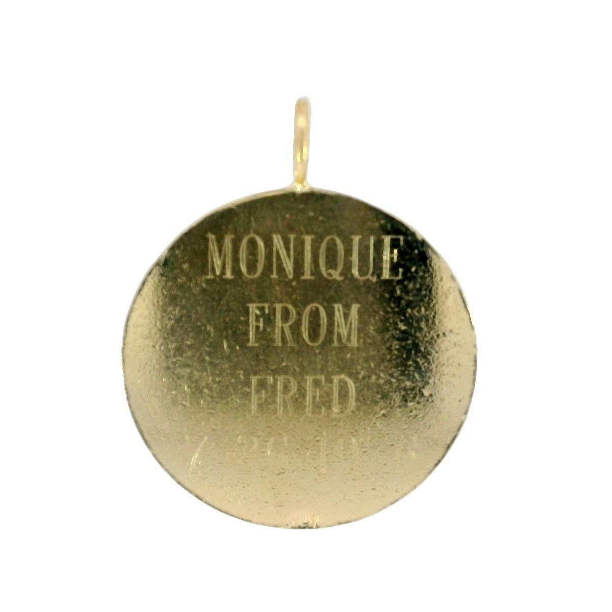 Women's French Love Poem Pendant in 14K Yellow Gold 