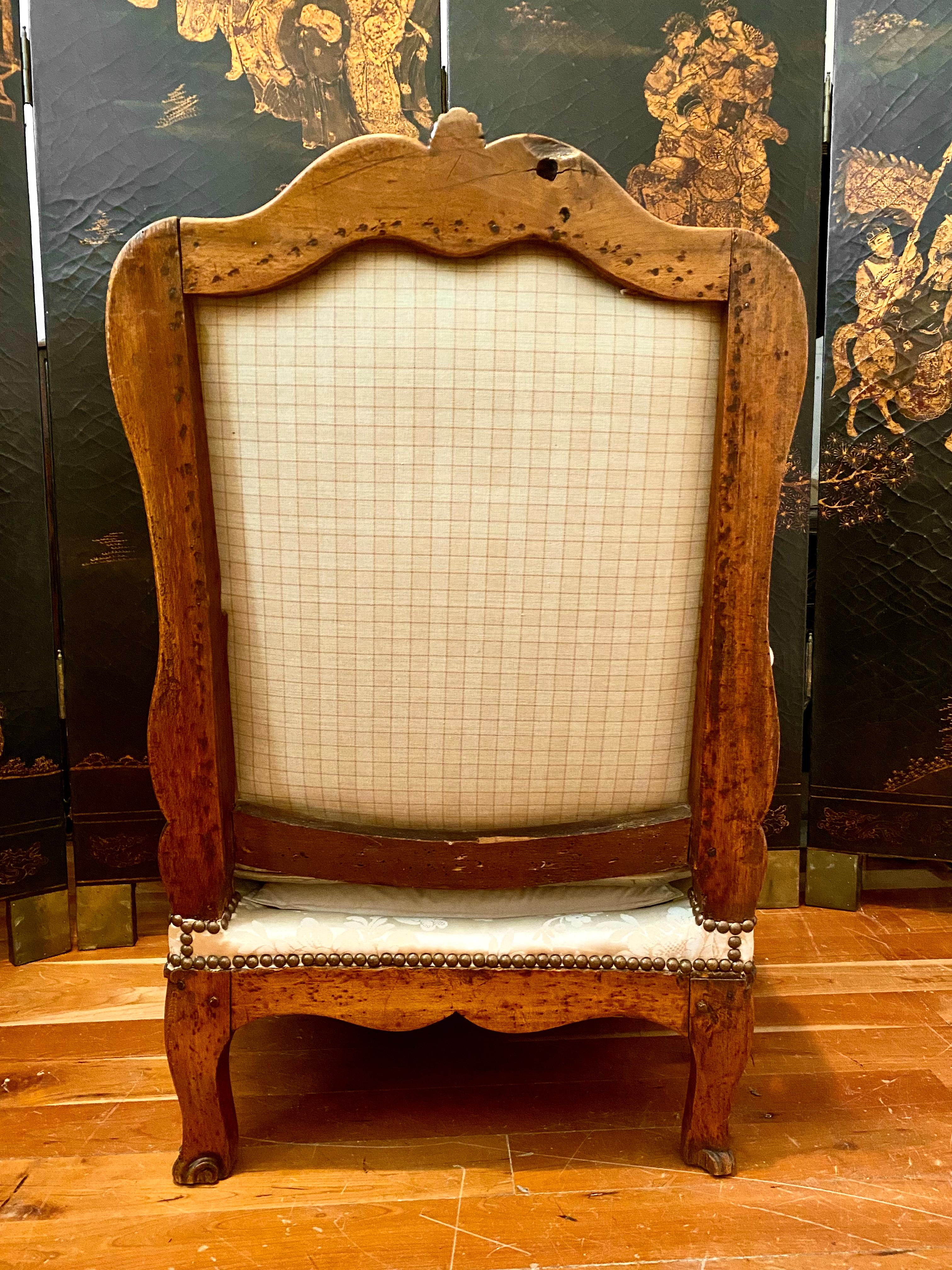18th Century and Earlier French Low Armchair, Louis XV Provençal, Fireside Armchair