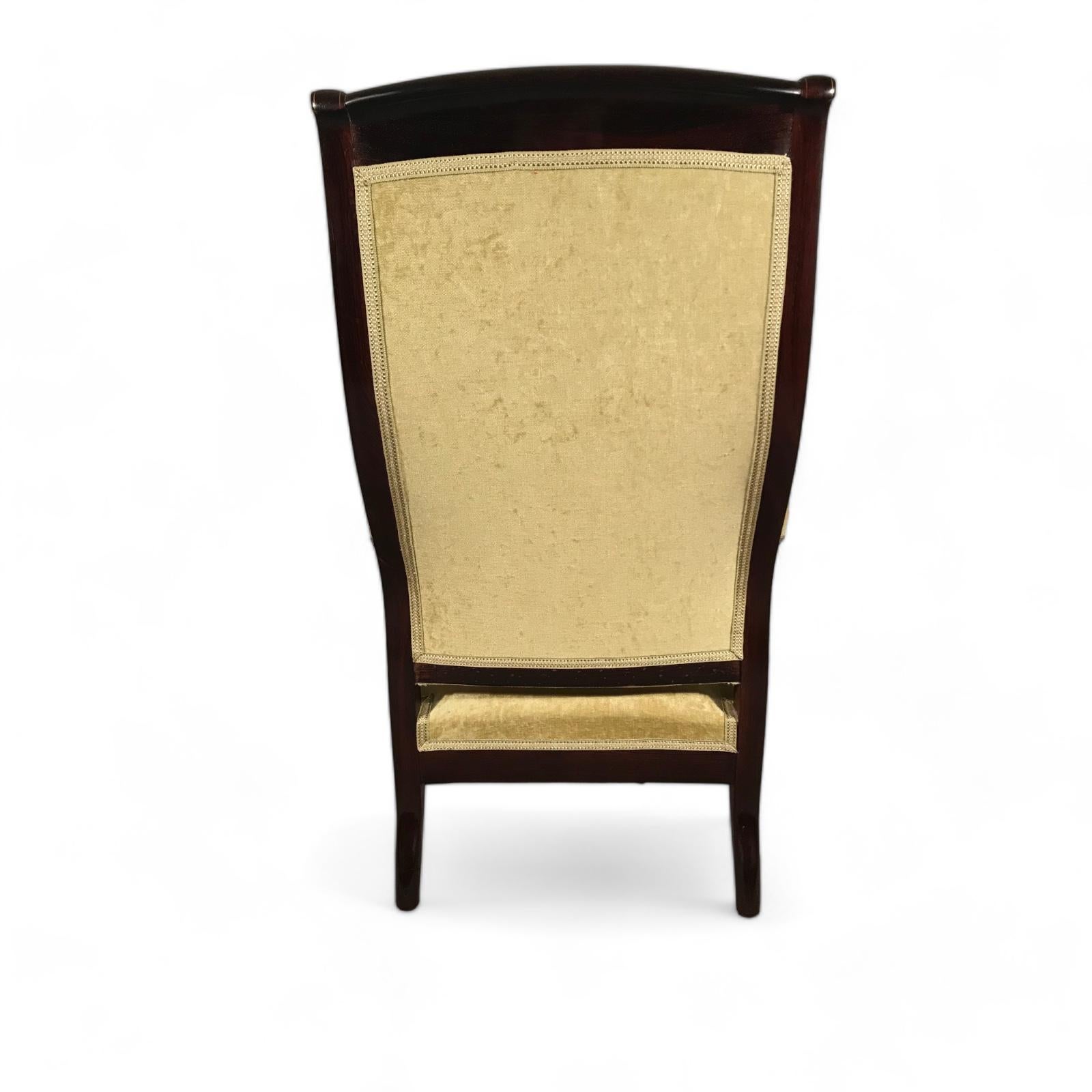  Französischer niedriger Sessel oder Loungesessel, Restaurationszeitalter 1840 (Marketerie) im Angebot