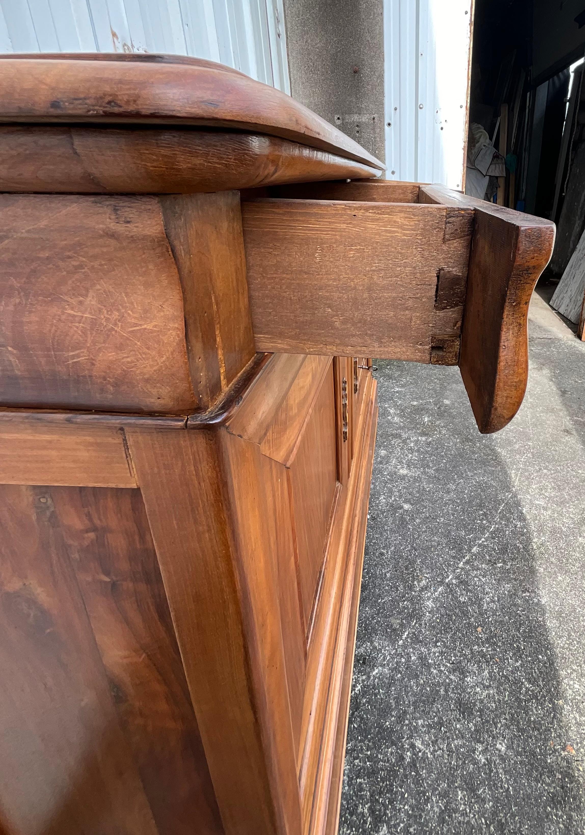 French Low Buffet Louis Philippe Solid Walnut Mid 19th For Sale at 1stDibs
