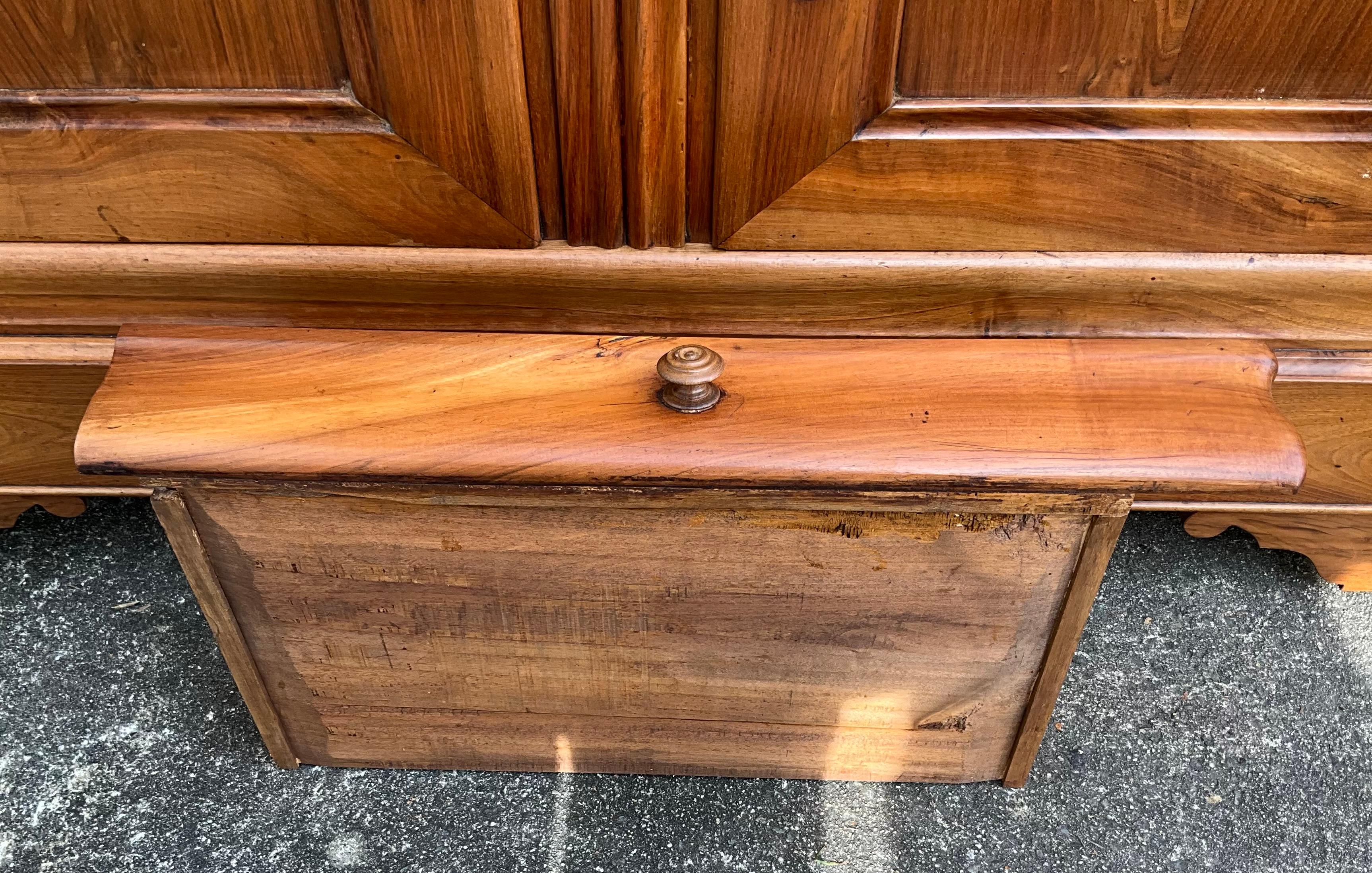 French Low Buffet Louis Philippe Solid Walnut Mid 19th For Sale 14
