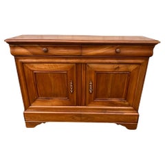Used French Low Buffet Louis Philippe Solid Walnut Mid 19th