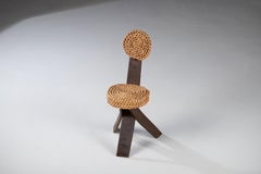 French Low Chair by Adrien Audoux & Frida Minet, 1950s