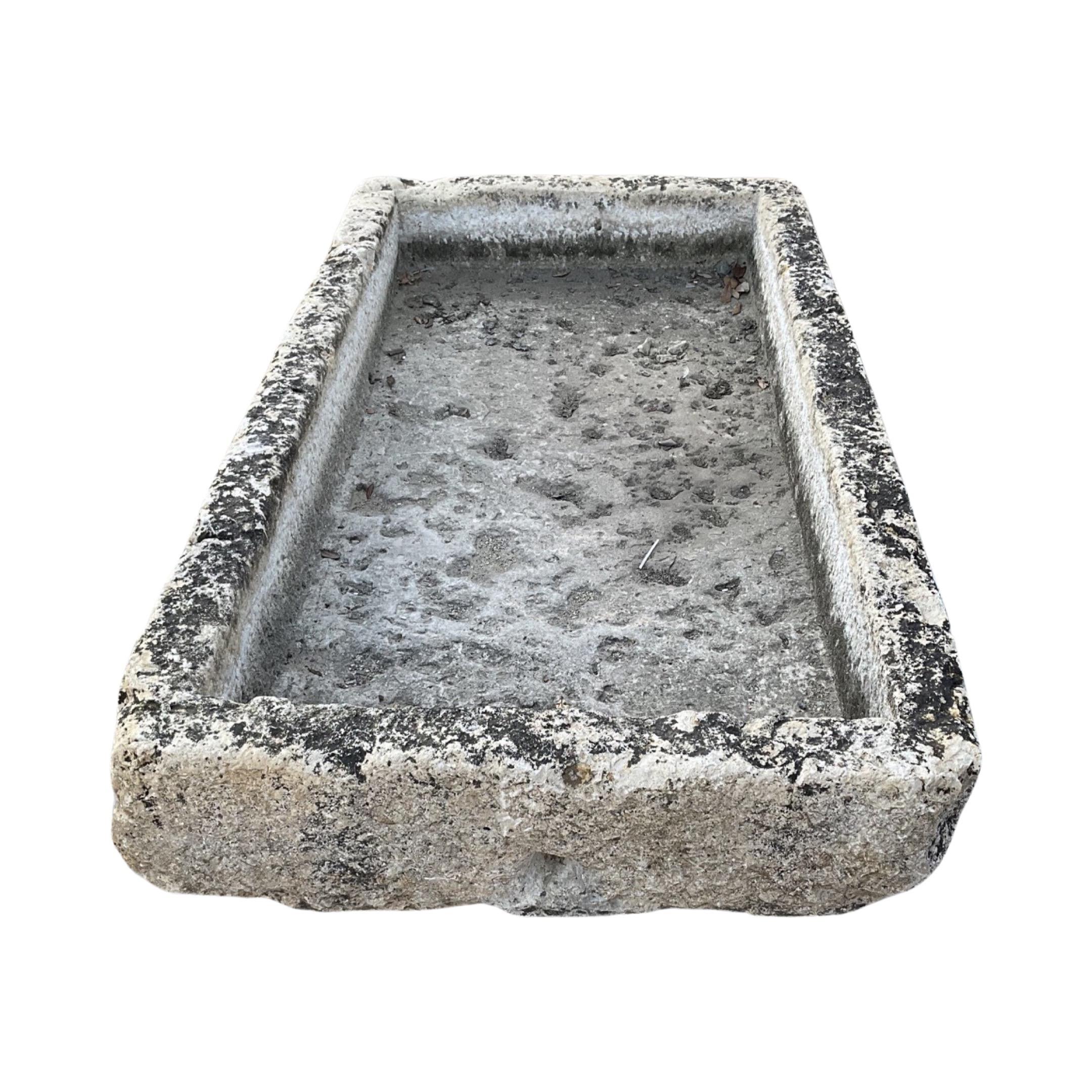 French Low-Line Limestone Trough For Sale 1