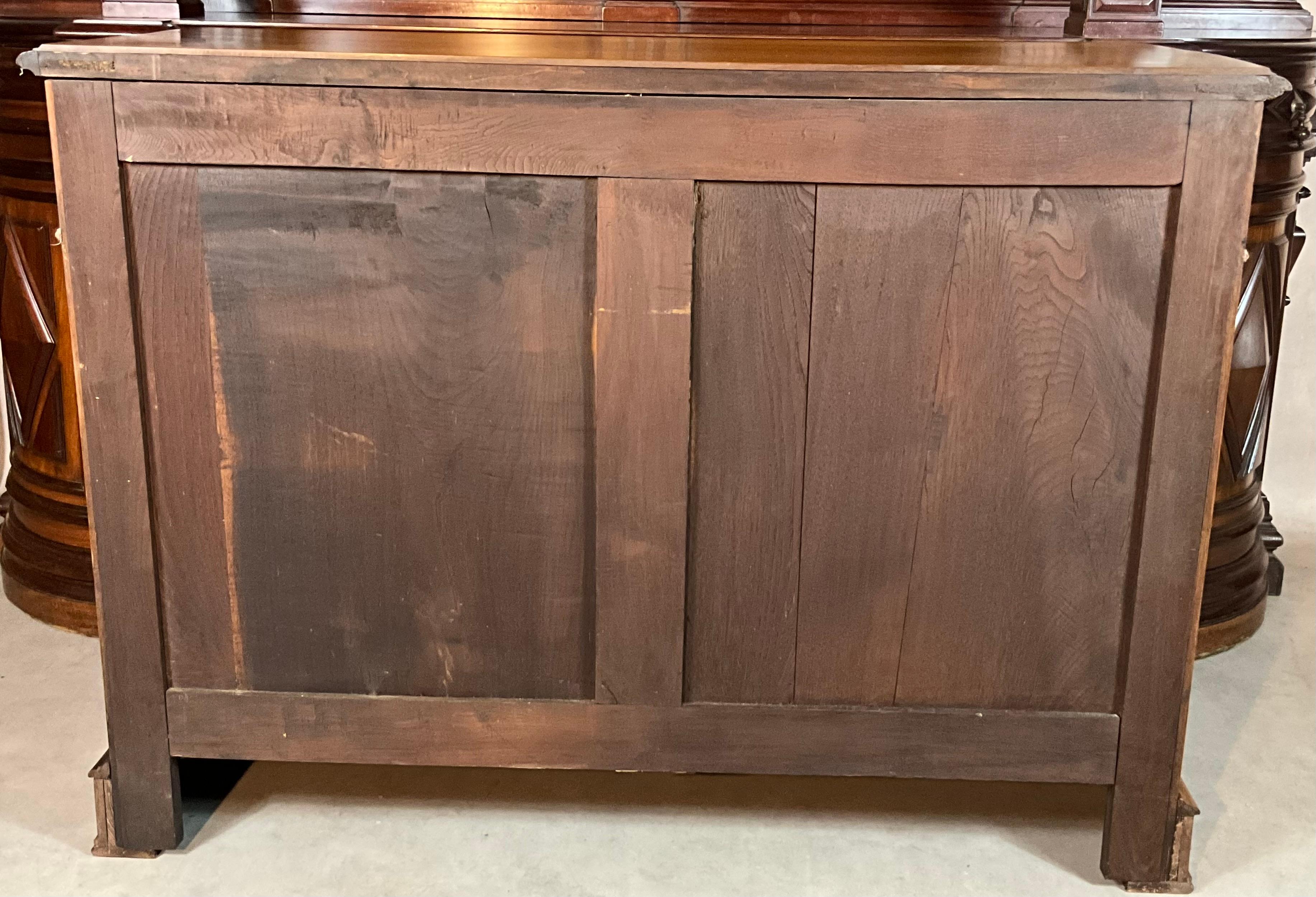 French Low Sideboard Louis Philippe Walnut Late 19th Century 9