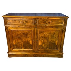 French Low Sideboard Louis Philippe Walnut Late 19th Century