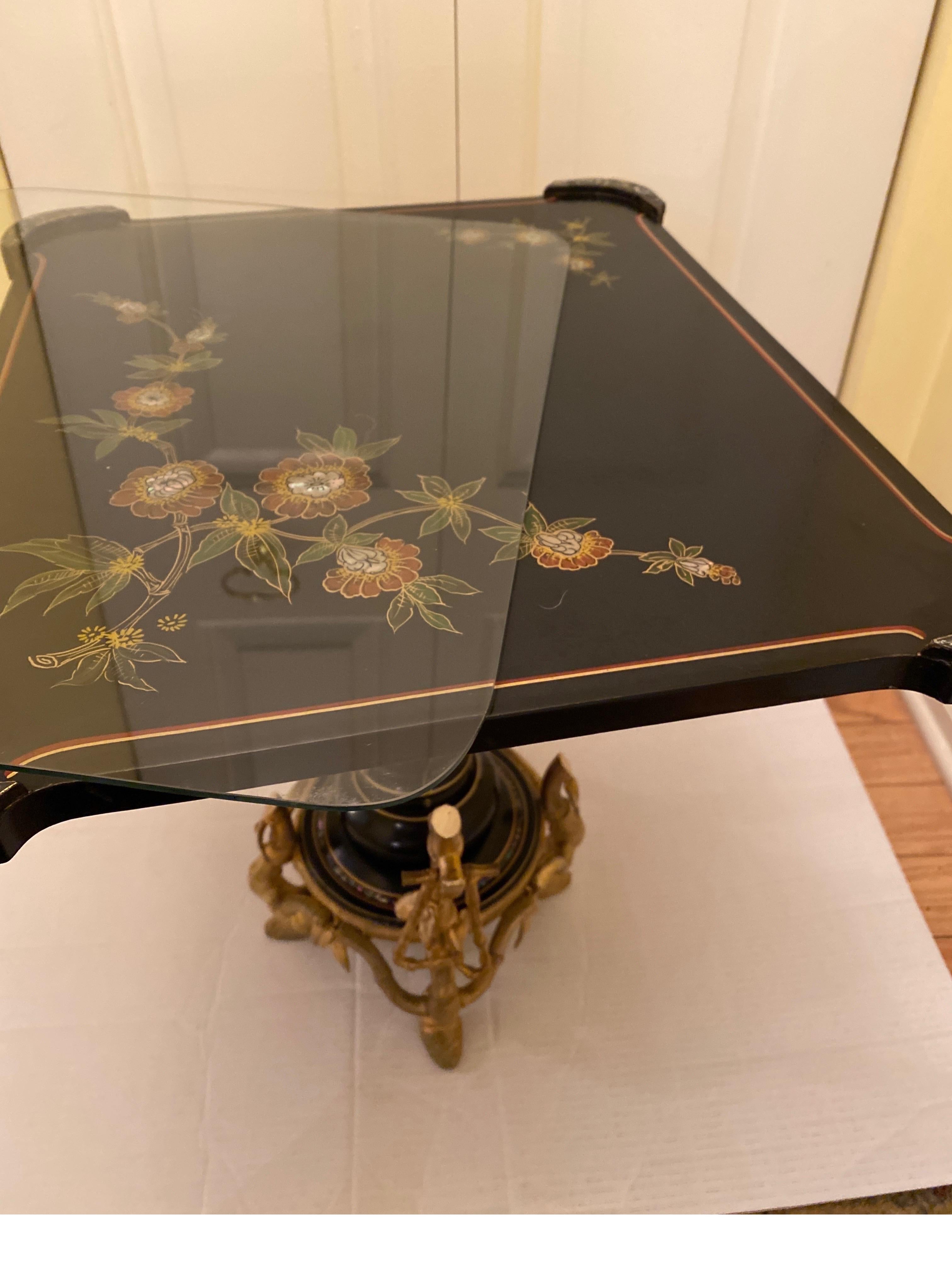 French Low Table with Aesthetic Movement Ormolu Base by Maison Giroux 1870's For Sale 9