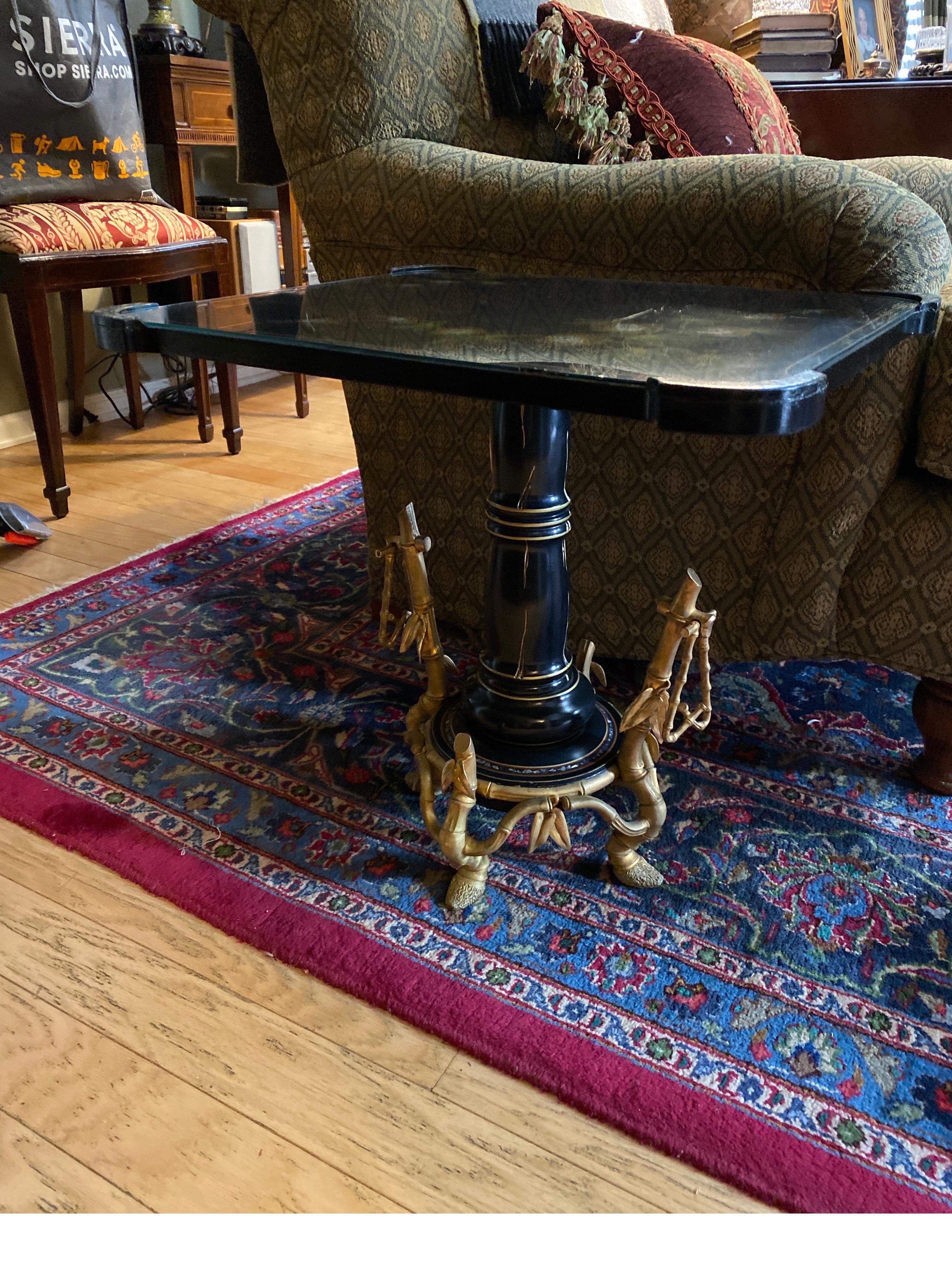 French Low Table with Aesthetic Movement Ormolu Base by Maison Giroux 1870's For Sale 11