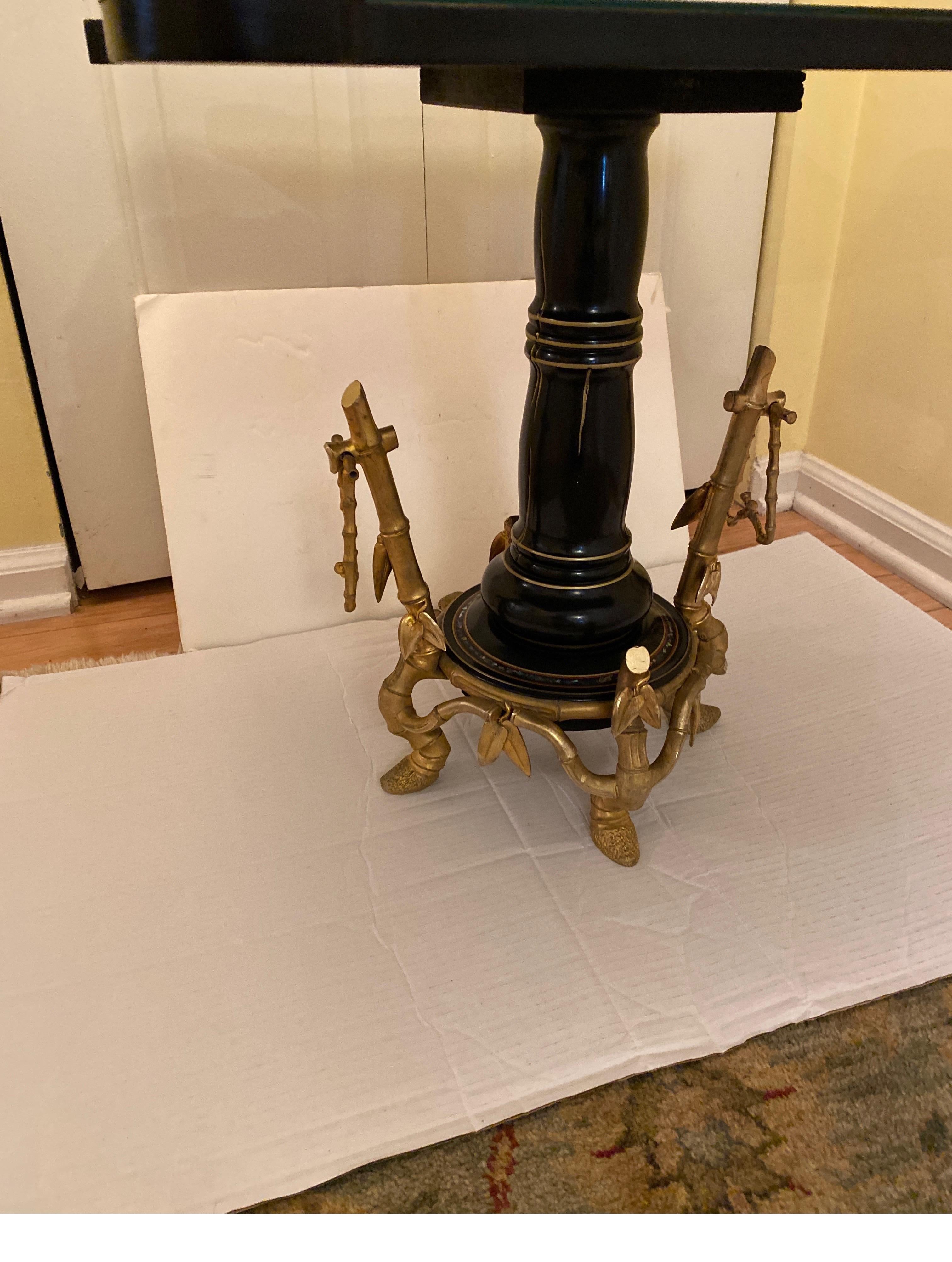 Style Adam Table basse française avec base en bronze doré du mouvement esthétique de la Maison Giroux, années 1870 en vente