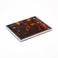 French Lucite and Chrome Vintage Tray