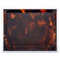 French Lucite and Chrome Vintage Tray