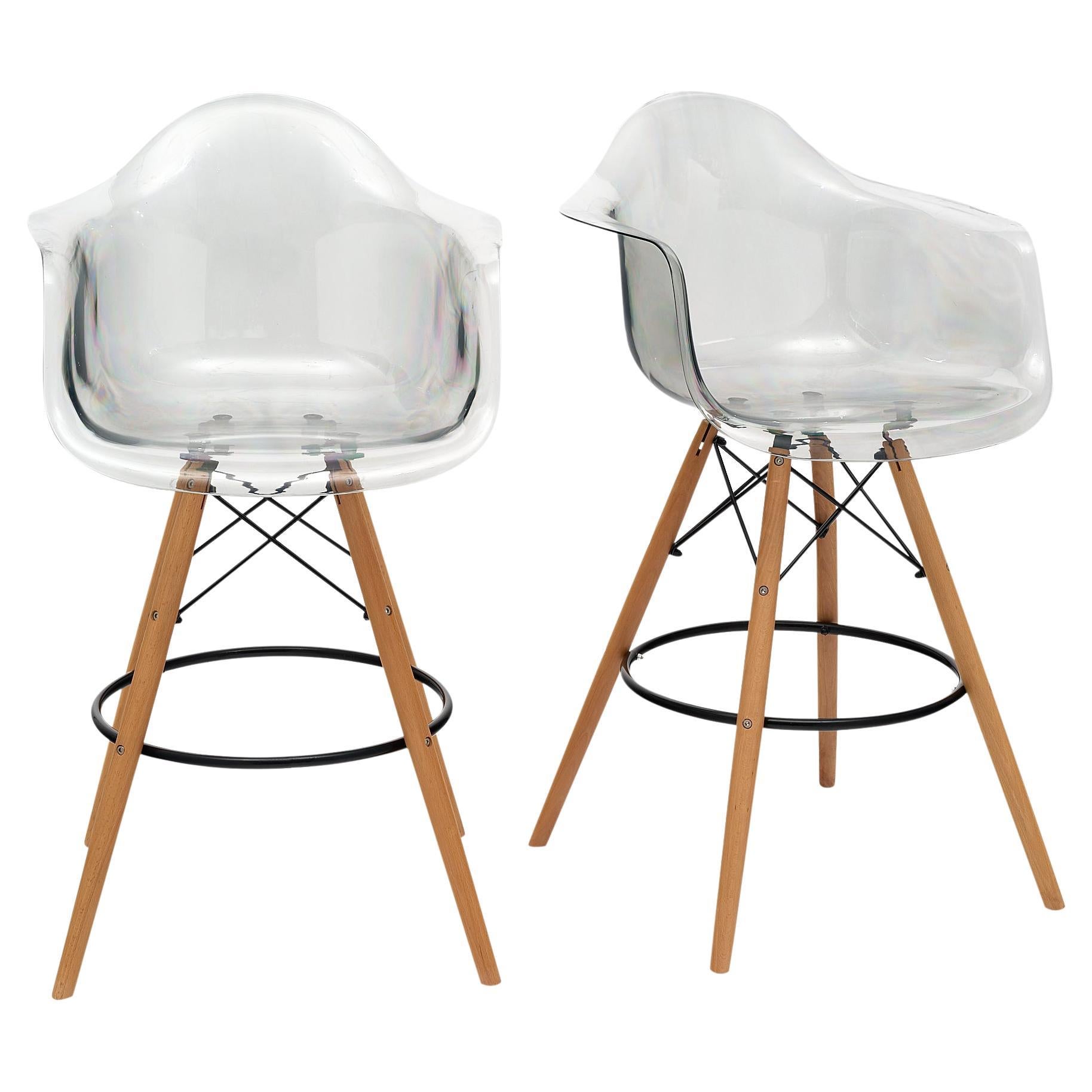 French Lucite Bar Stools For Sale