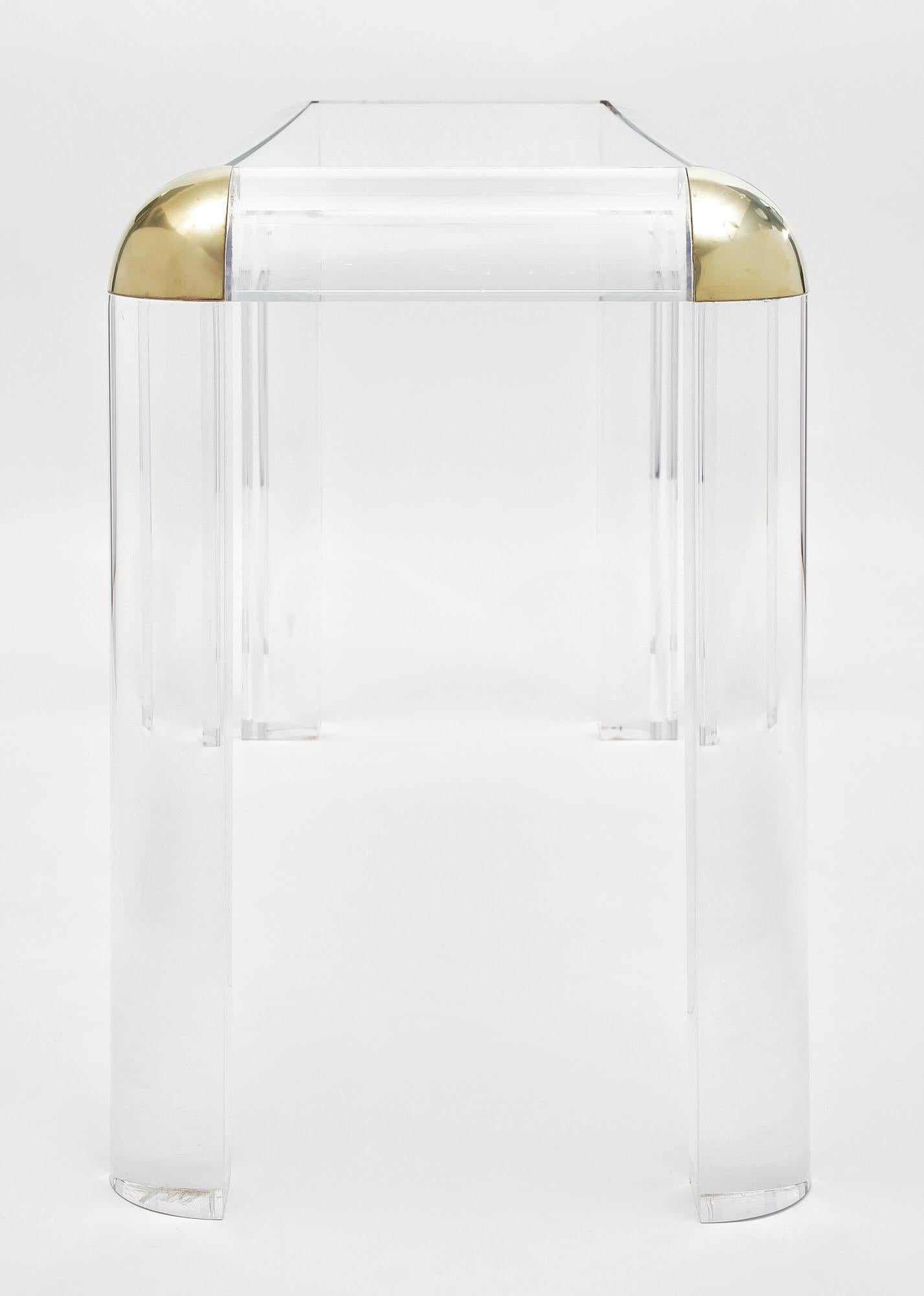 French Lucite Console Table by Maison Raphael 3