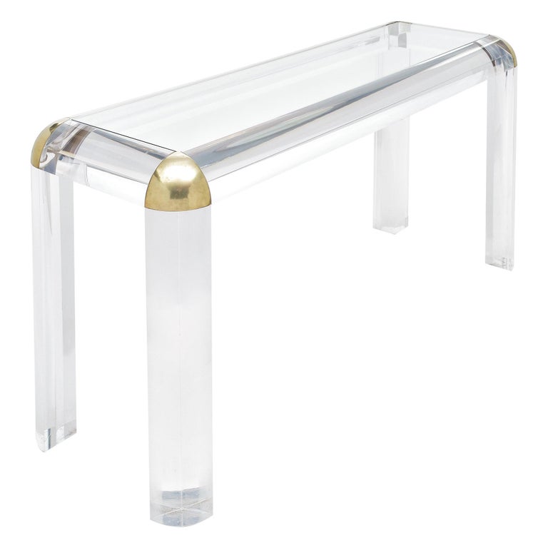 French Lucite Console Table By Maison, Lucite Console Table