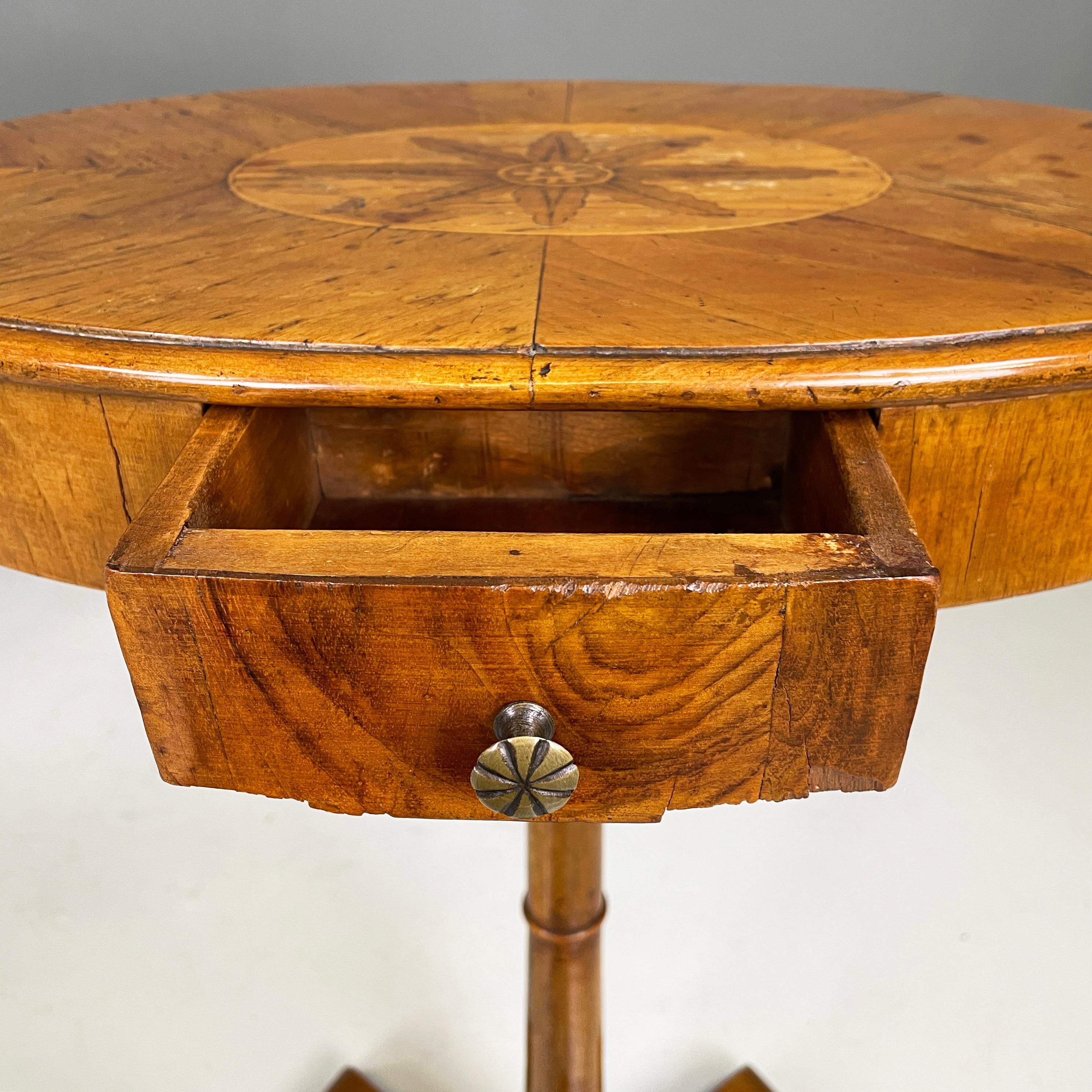 French Louis XVI Wooden oval bedside tables with drawer, 1700s 3