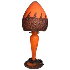 French Lumieres De La Ville Cameo Glass Mushroom Lamp
