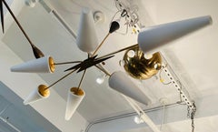 Lampadario d'oro francese Lunel 1960