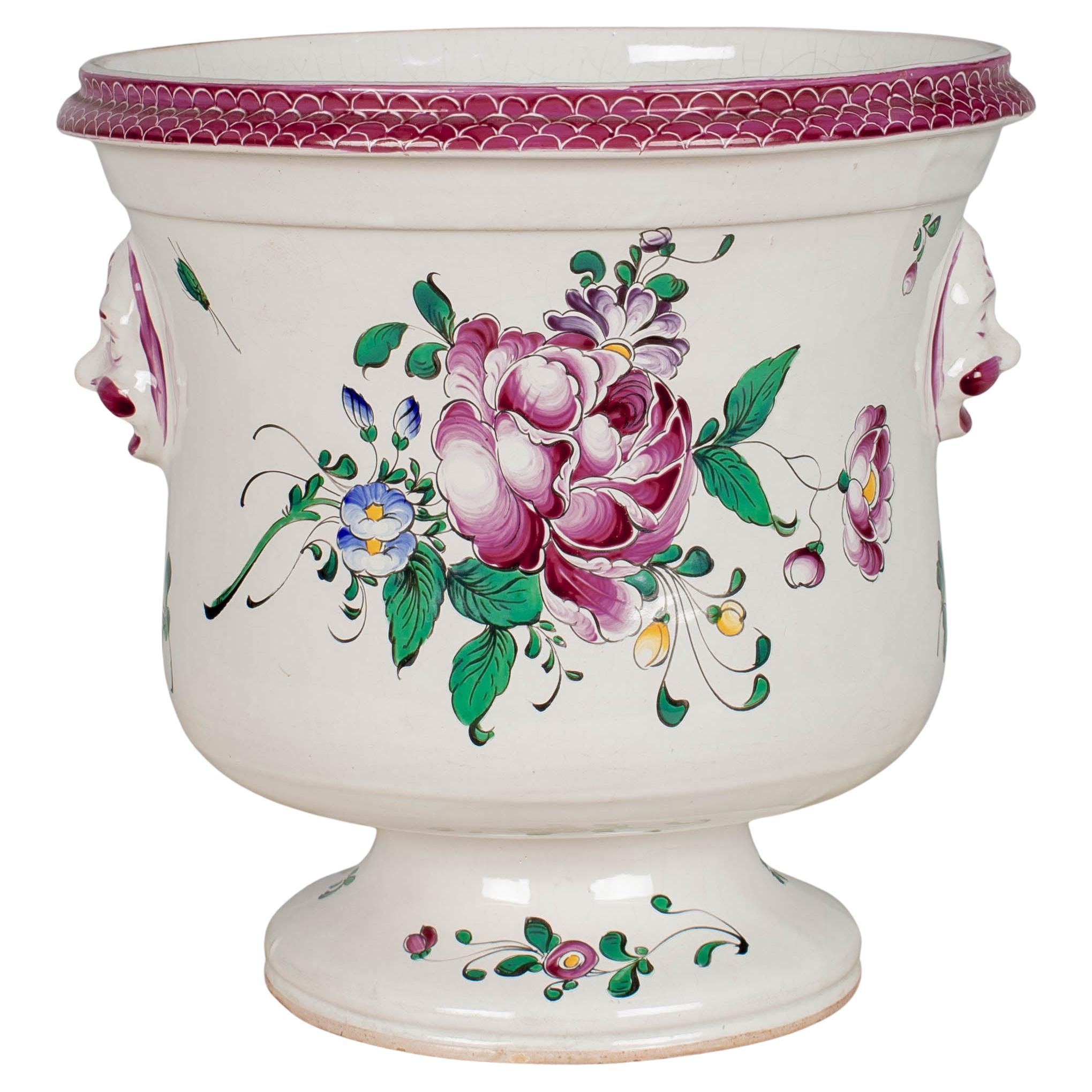 French Lunéville Saint Clément Faience Cache Pot