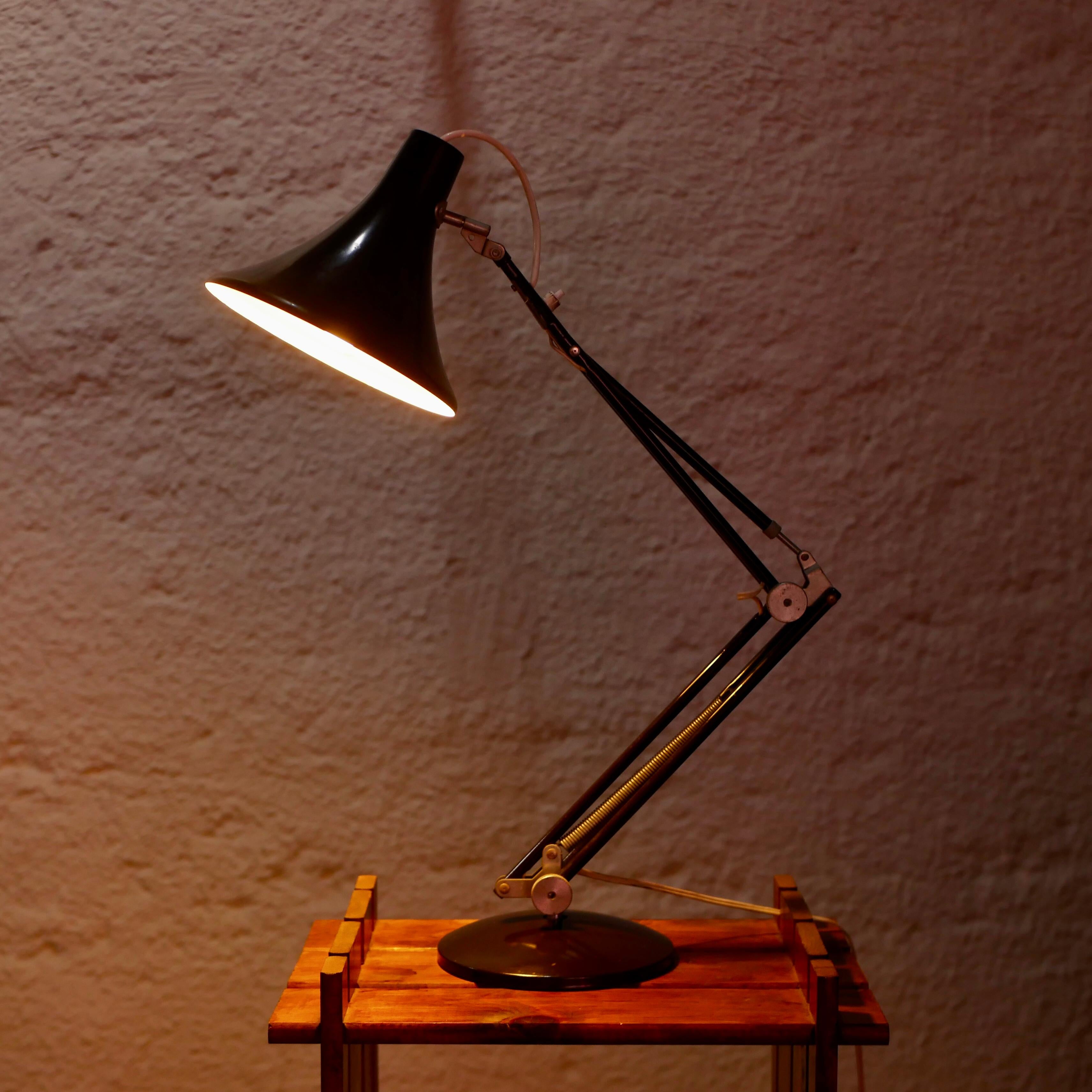 French Luxor Style Dark Brown Architect Lamp from the 1960s For Sale 5