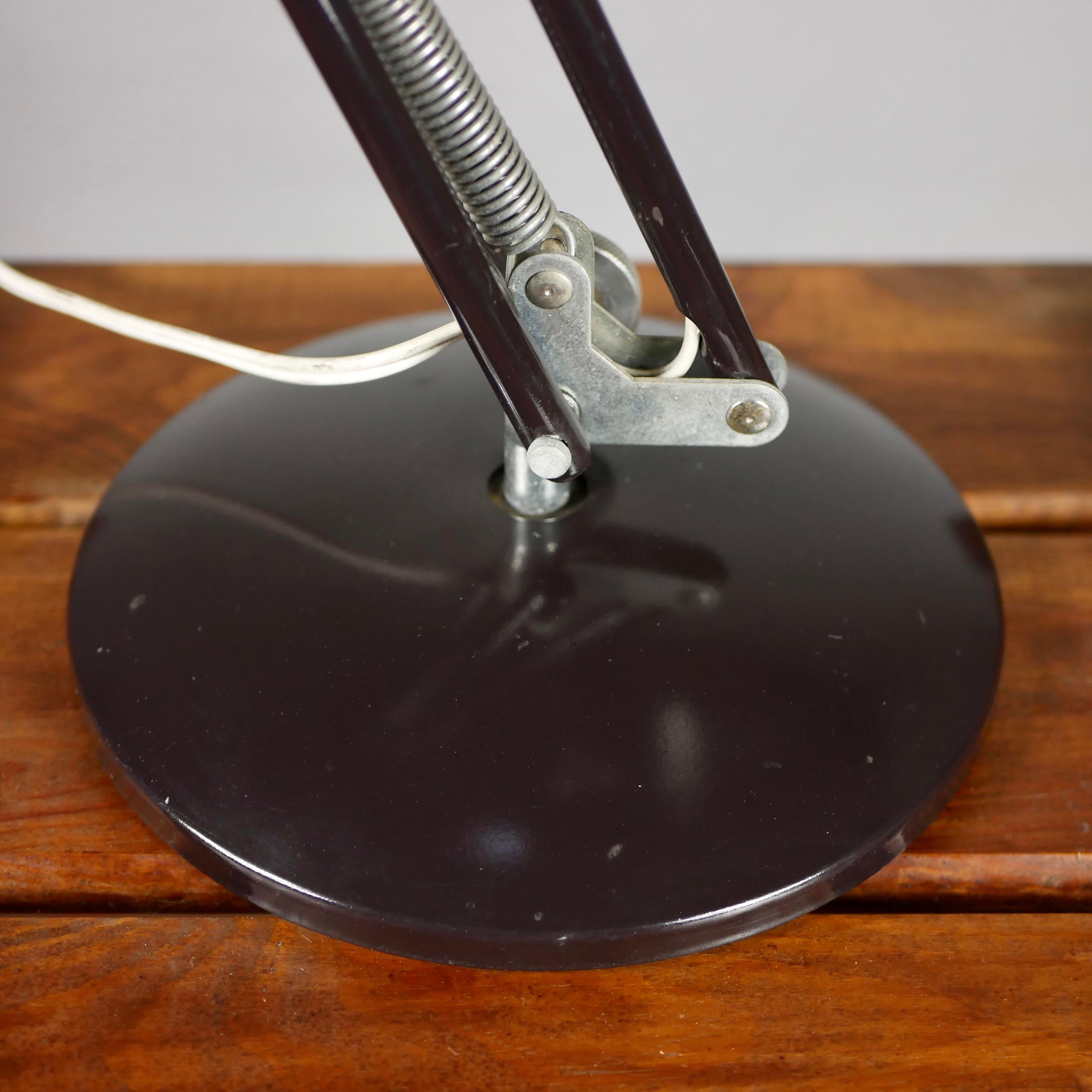 Mid-Century Modern French Luxor Style Dark Brown Architect Lamp from the 1960s For Sale