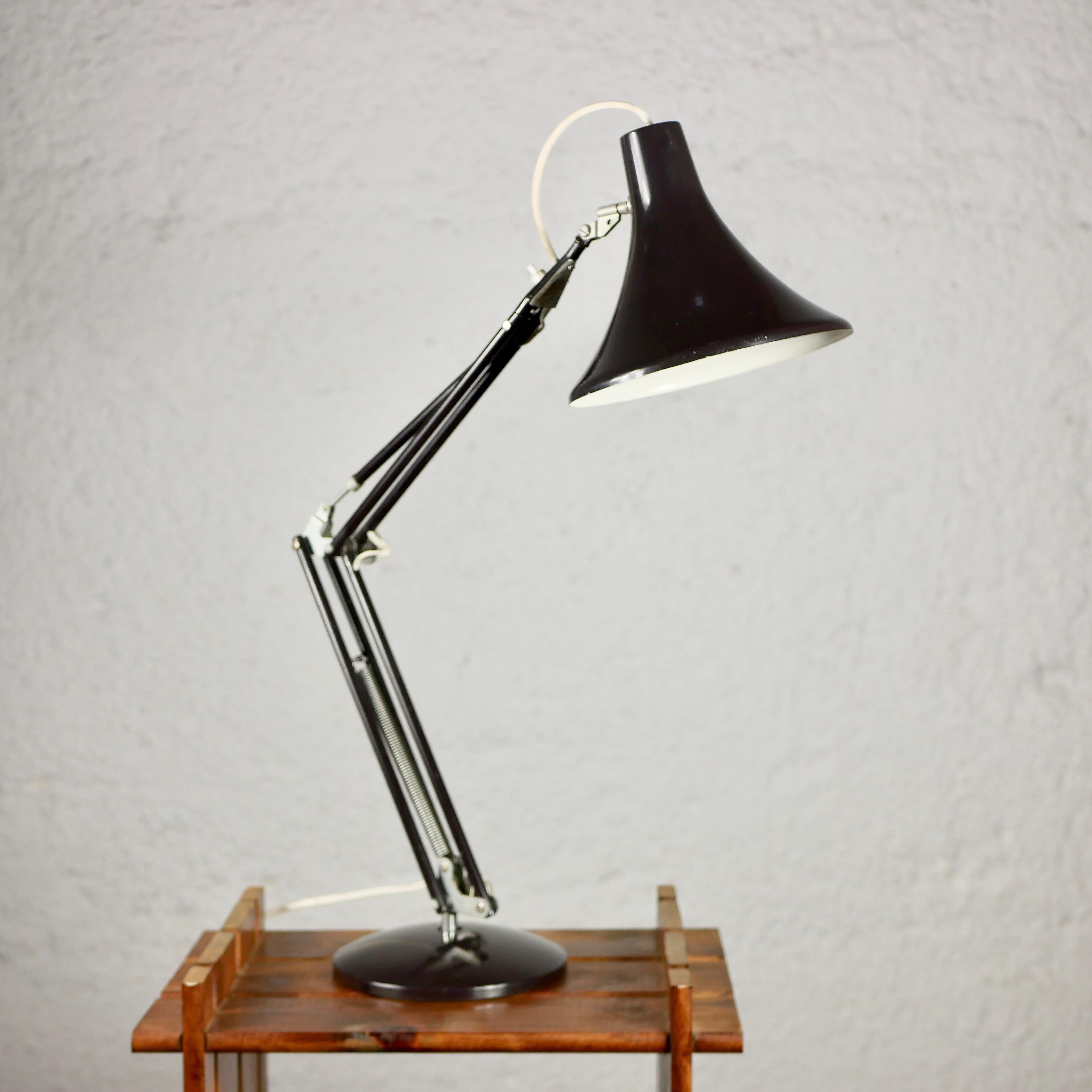 French Luxor Style Dark Brown Architect Lamp from the 1960s For Sale 1