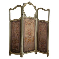 Vintage French Luxury Folding 3 Panel Screen, room divider