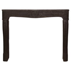 French LXIV Transition Régence Fireplace Mantel in Dark Aubergine Lava Stone