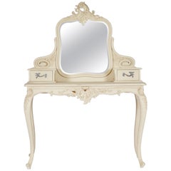 French LXV Style Dressing Table Finished in Antique White