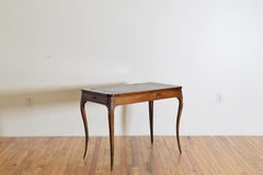 French LXV Walnut & Leather Top 1-Drawer Writing Table, 3rd Quarter 18th Cen
