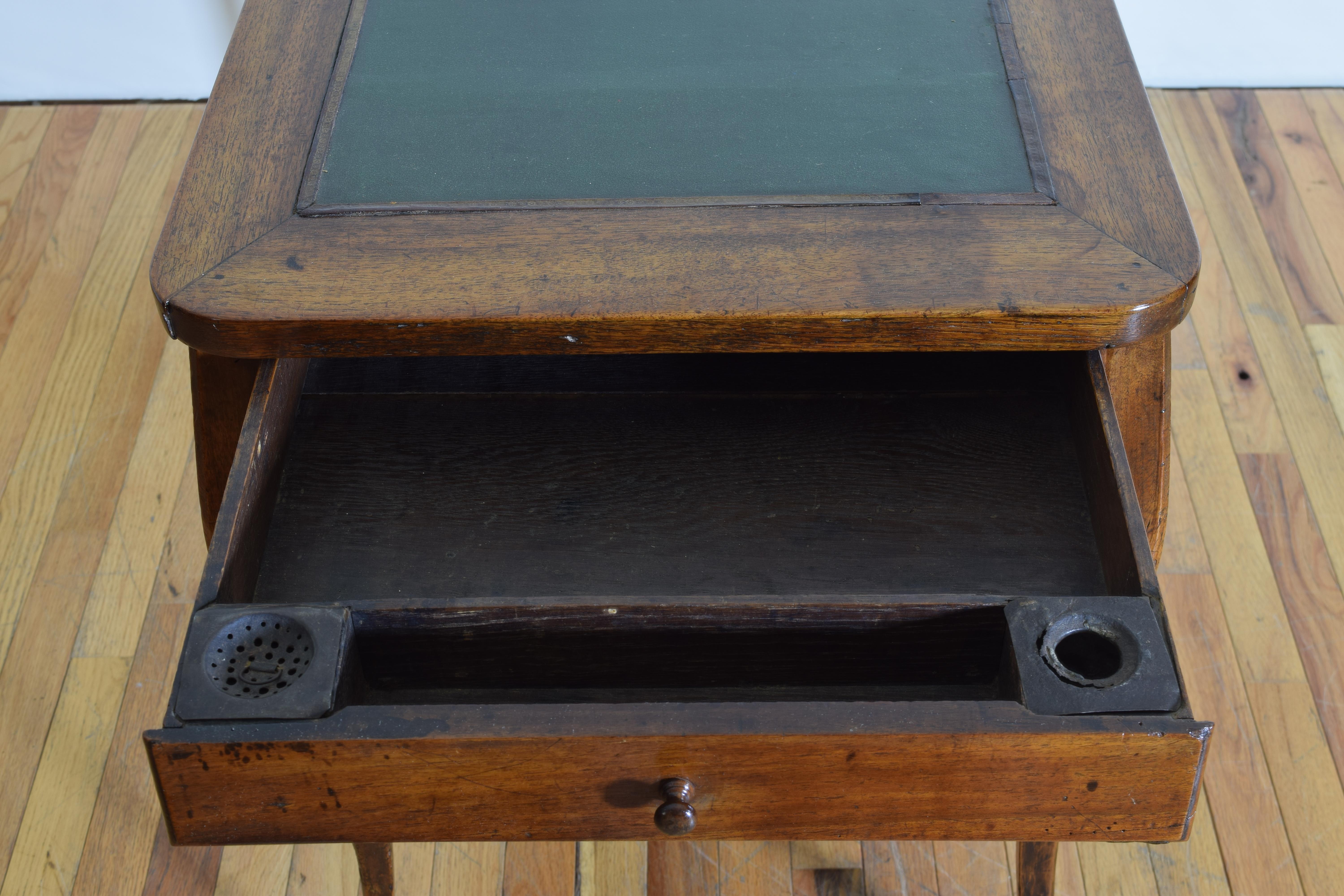 French LXV Walnut & Leather Top 1-Drawer Writing Table, 3rd Quarter 18th Cen 1