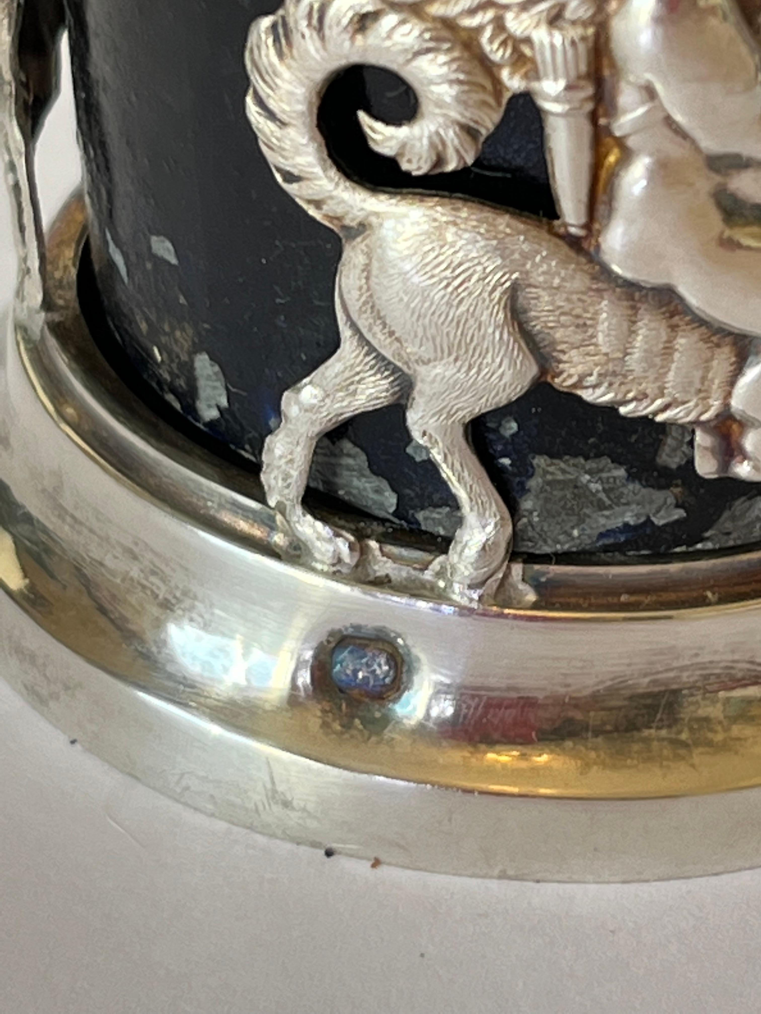 19th Century French LXVI Silver Serving Set Oil Vinegar Old Man’s Silver Hallmark