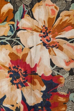 French (Lyon)  1930's silk jacquard shawl mix with lurex and flowers patterns