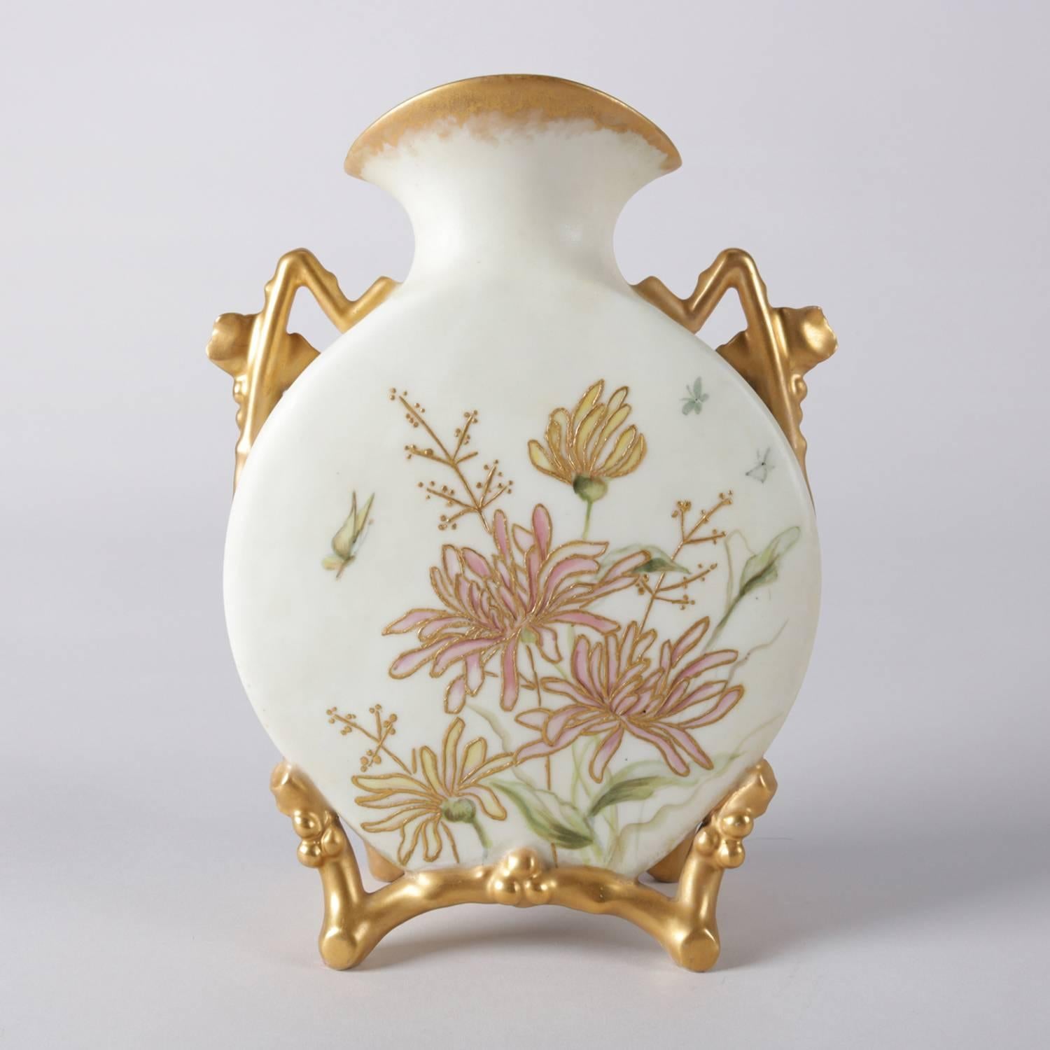 19th Century French M Redon Limoges Classical Hand-Painted and Gilt Artist Signed Vase