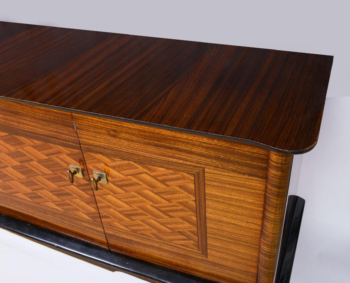 Credenza francese Macassar Art Deco laccata in mogano in vendita 2