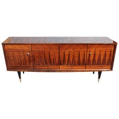 French Macassar Ebony"Diamond Inlay

 Sideboard/Buffet, circa 1940s