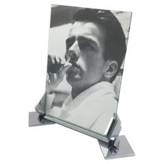 French Machine Age Art Deco Chrome Picture Frame