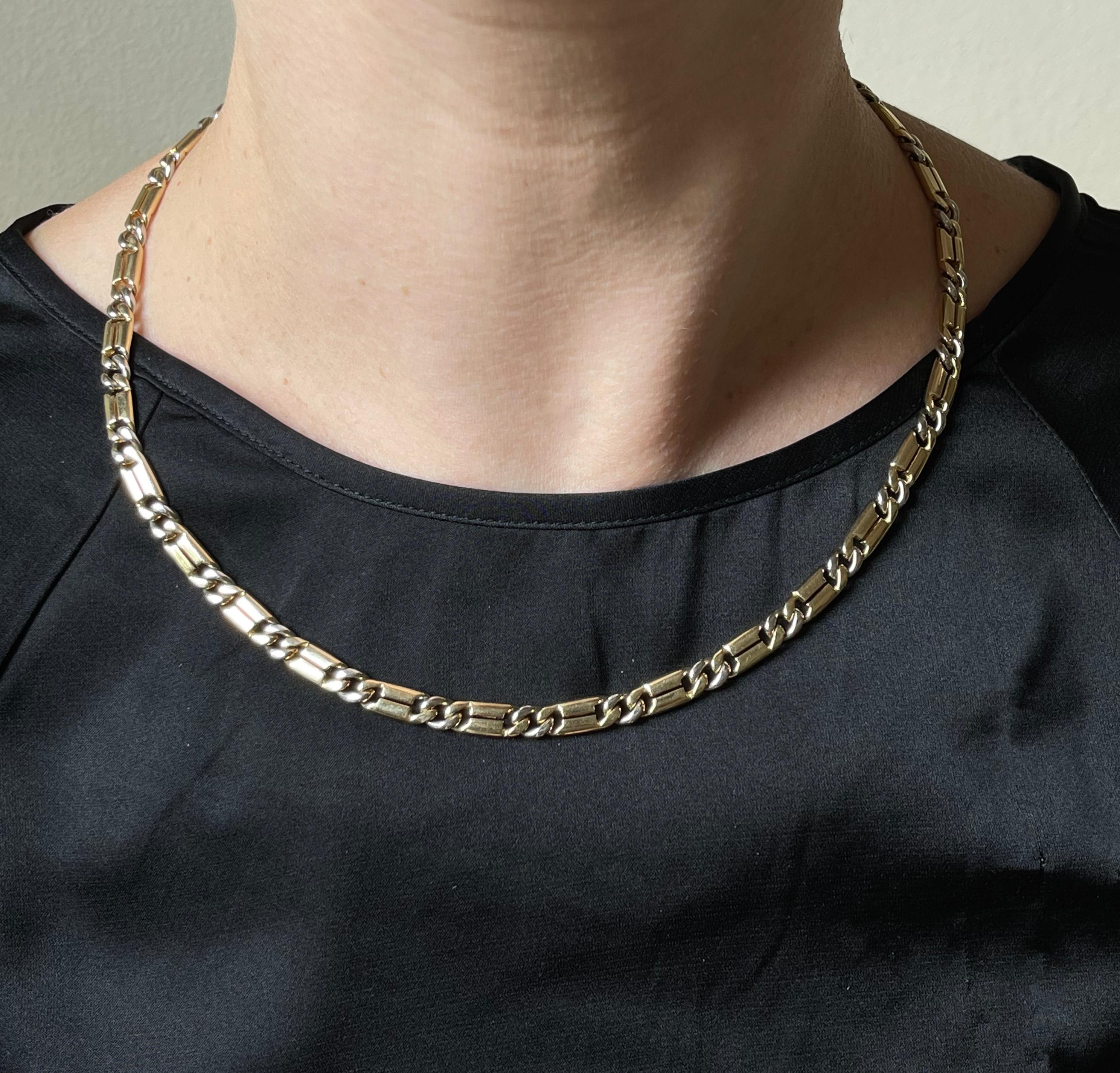 French made vintage 18k gold link chain. Necklace is 20