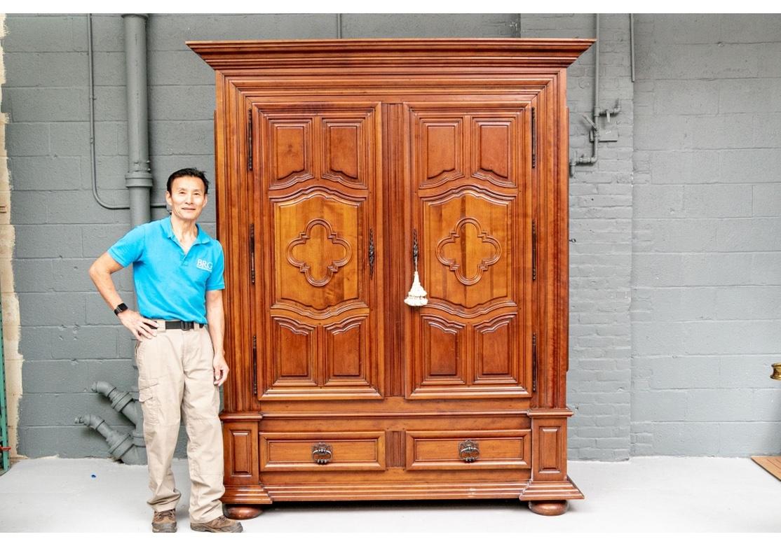 Wood French Made Exact Reproduction 18th C. Armoire De Marriage For Sale