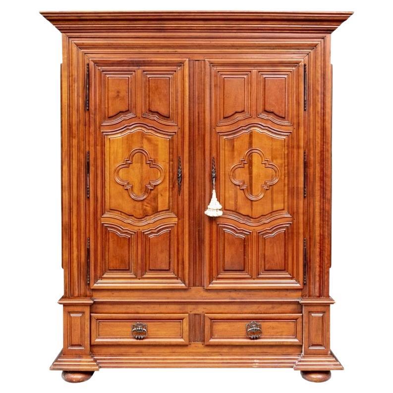 French Made Exact Reproduction 18th C. Armoire De Marriage For Sale